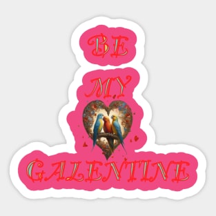 Galentines day lovebirds cuddling Sticker